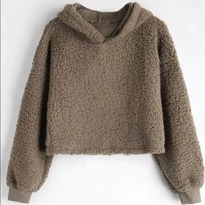 Drop shoulder fluffy boxy hoodie